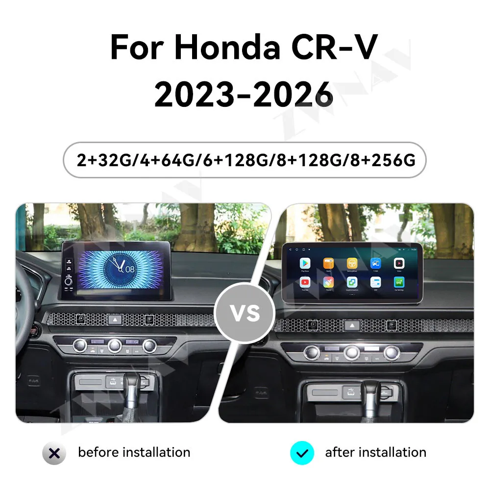 New For Honda CR-V 2023-2026 Android 14 Car Radio 12.3“ Screen Navigation Device Wireless GPS Stereo Multimedia Player&Carplay