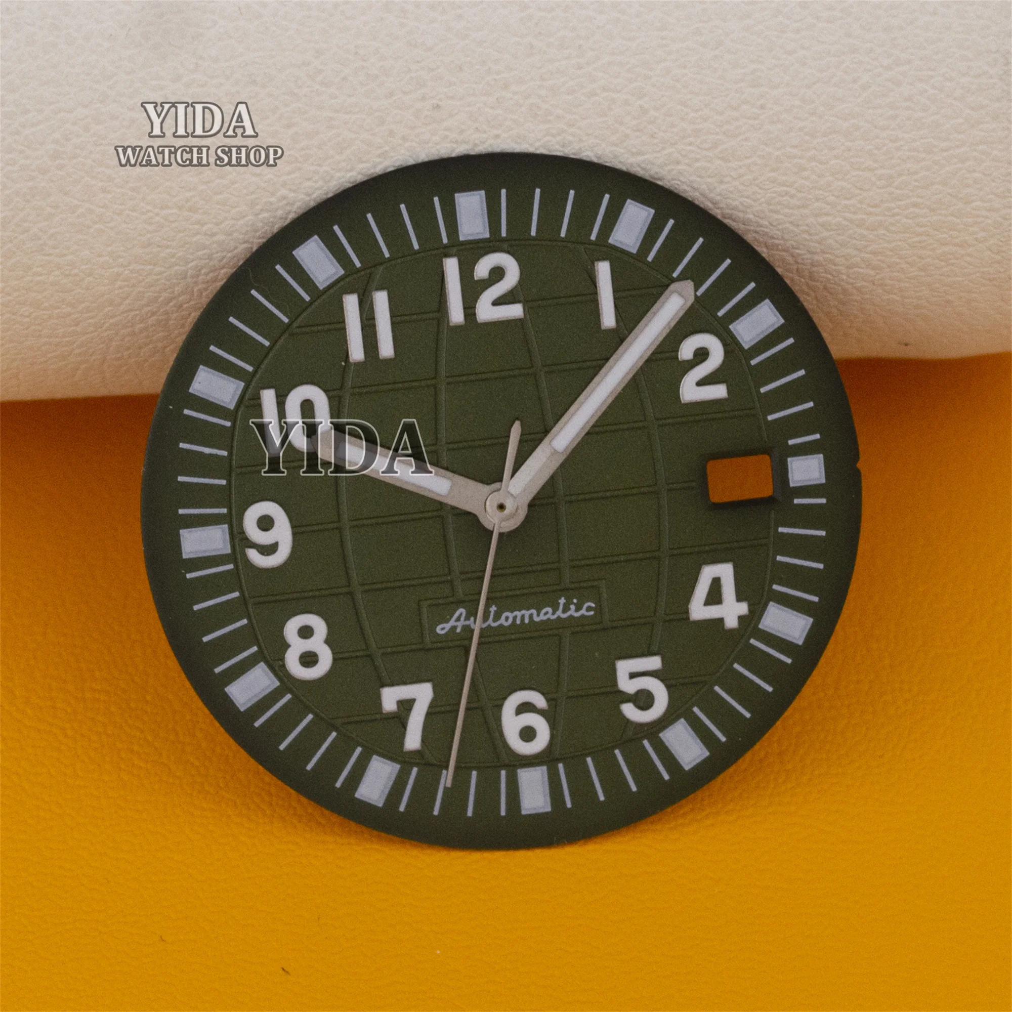 

32MM NH35 Watch Dial Face Green Luminous Watch Hands Pointers for AQUANAUT Nautilus NH36 Movement Modified Parts Repair Tools