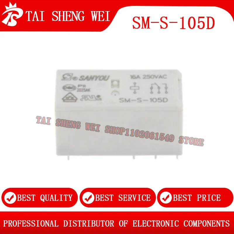 5pcs SM-S-105D 5VDC SM-S-112D 12VDC 8pins 16A250VAC Power Relay new Original