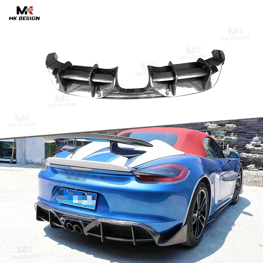 

Carbon Fiber PD Style Rear Diffuser Body Kits For Porsche 718 Cayman Boxster 2016-2019 Rear Bumper Lip Diffuser Car Styling