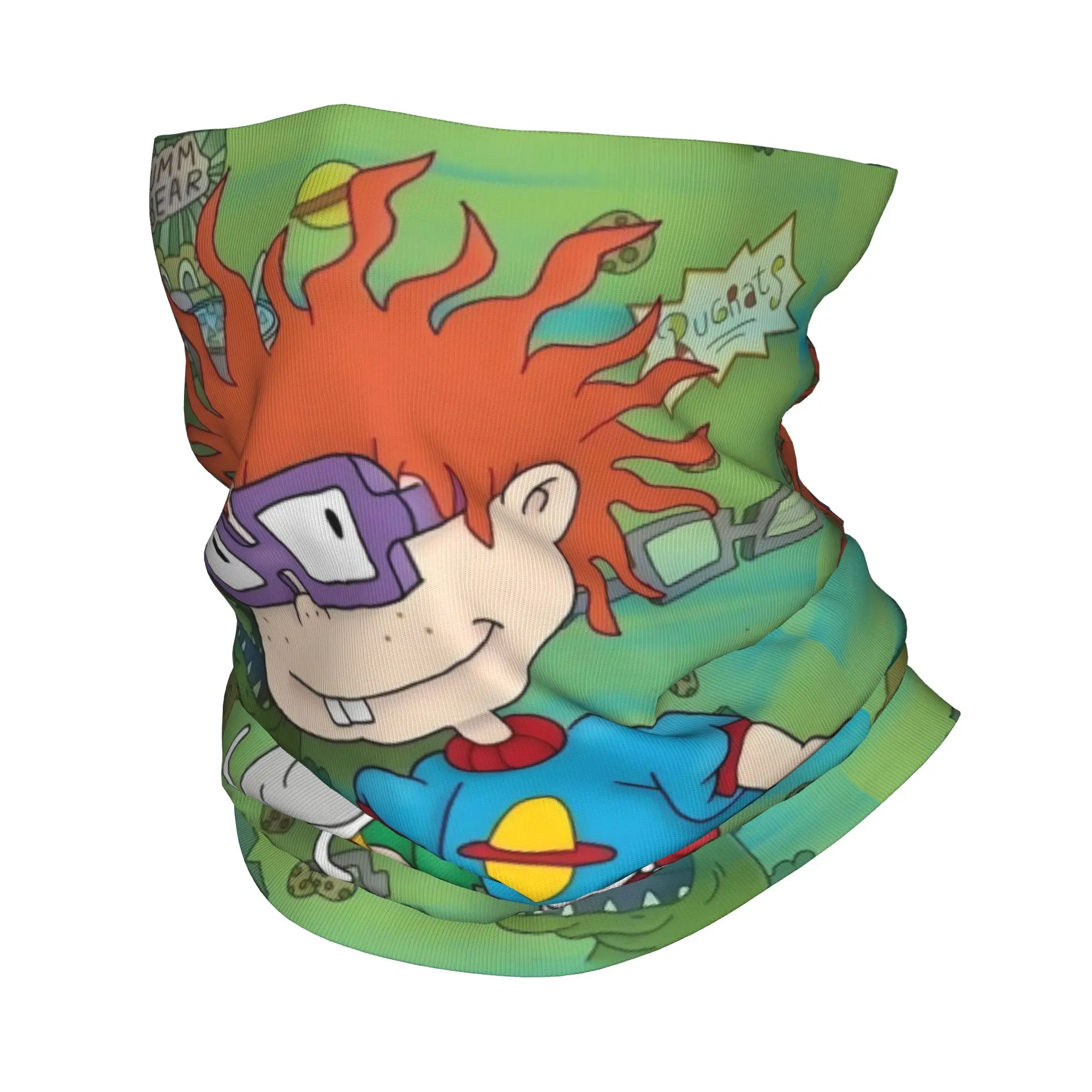 Custom Animation R-Rugrats  Bandana Neck Gaiter Windproof Face Scarf Cover Men Women Chuckie Finster Headband Tube Balaclava