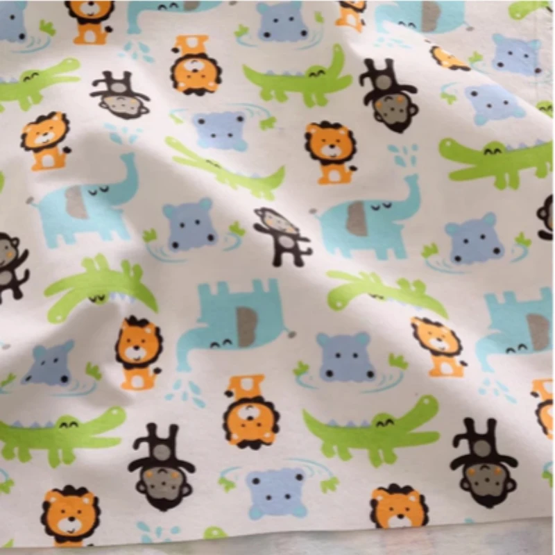 100% cotton flannel fabric with cartoon printed for baby, autumn and winter sleepwear, baby bib, clothes, brushed fabric, t315