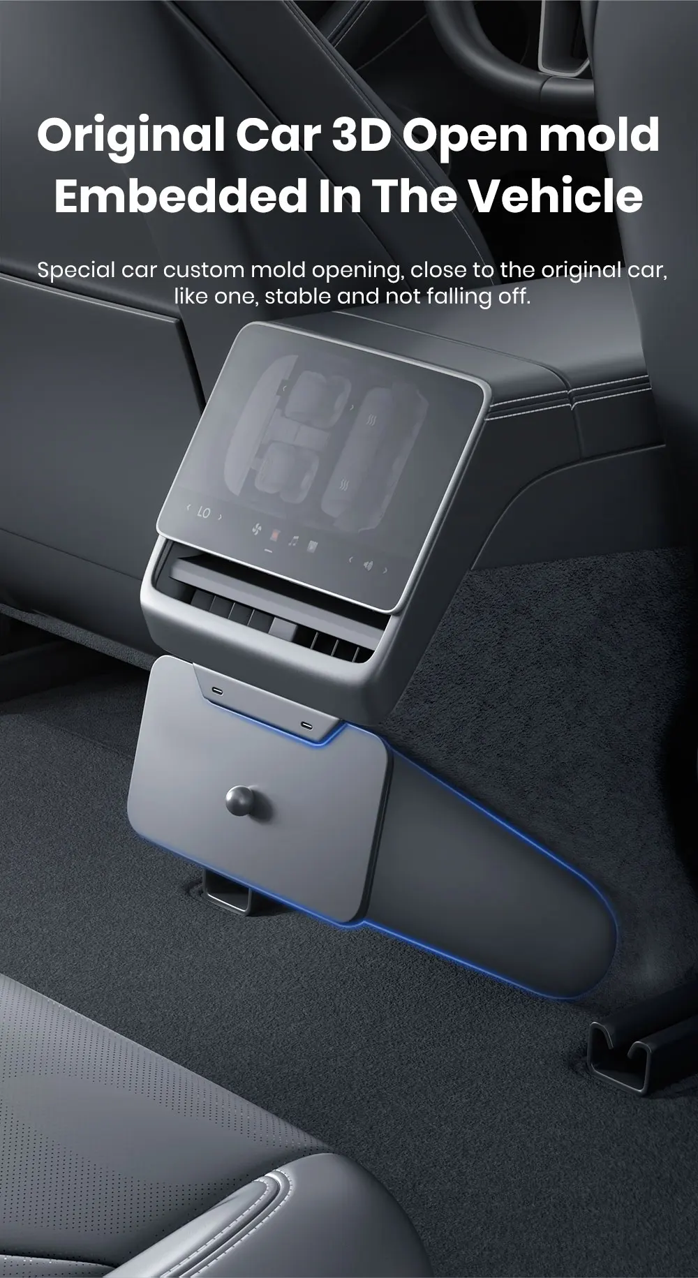 YZ Für Tesla Model 3 Y Highland Juniper Rücksitz-Mülleimer Magnetische Heck-Aufbewahrungsbox Abfalleimer Organizer 2026 Auto-Zubehör – Detail 4