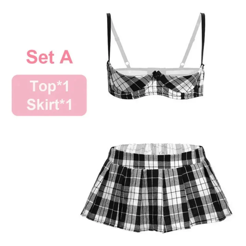 Escuela chica Cosplay mujer lencería Sexy JK uniforme conjuntos de ropa juego de rol tentación Mini falda Sexy lindo disfraces de estudiante