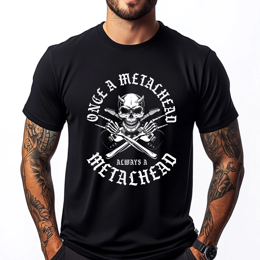 Once A Metalhead Always A Metal Head Band Hard Camisas Basicas Hombre Funny Shirt Tshirts Birthday Oversized T Shirt Camiseta