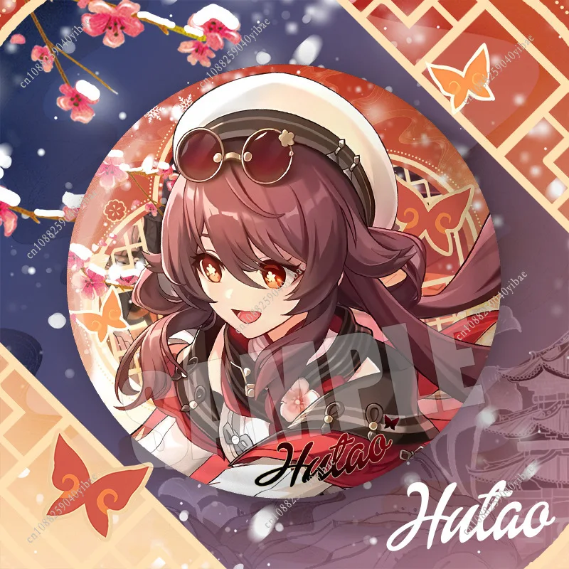 75MM Game Genshin Impact-2 Anime Cosplay Figure Pins Round Badge Brooch Prop Costume Bag Accessories Friends Game Fans Gifts