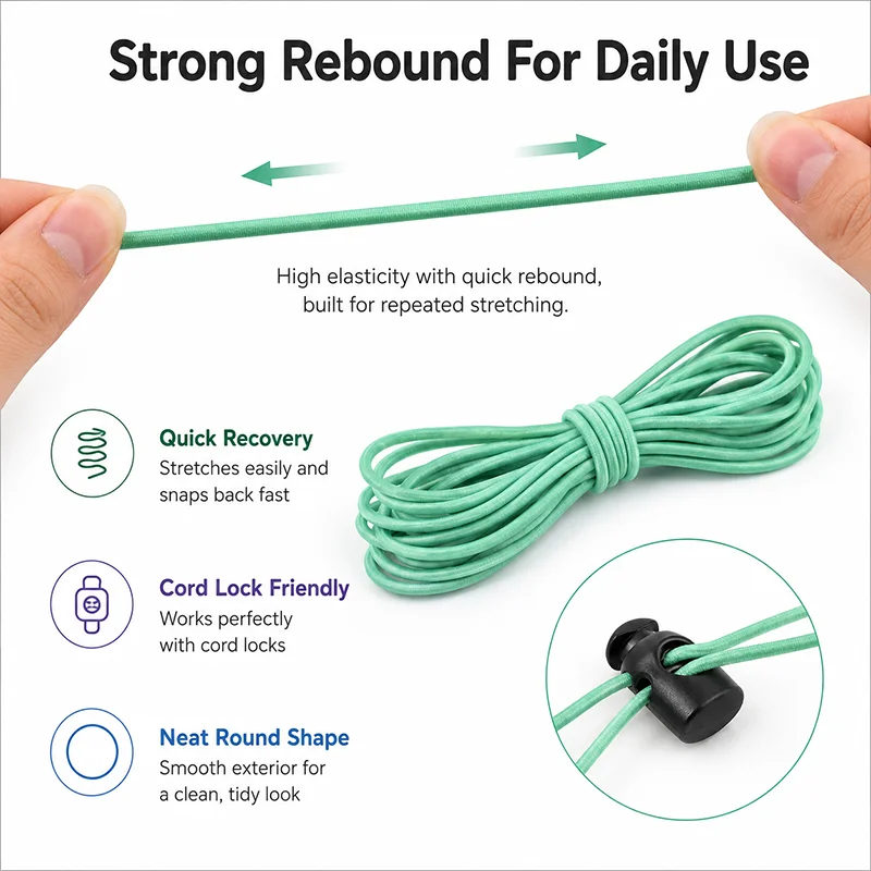 Multicolor Round Elastic Cord Rubber Rope
