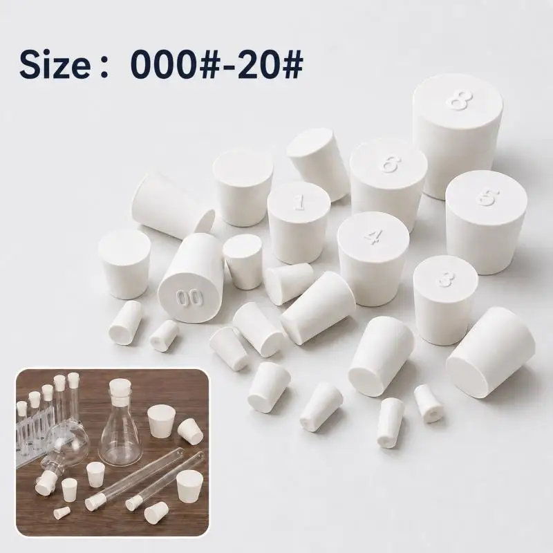 1-30pcs Solids Rubber Stopper Push-In Sealing Plug Laboratory Rubber Plug Pipe Tank Wine Bottle Tapered Hole Bung