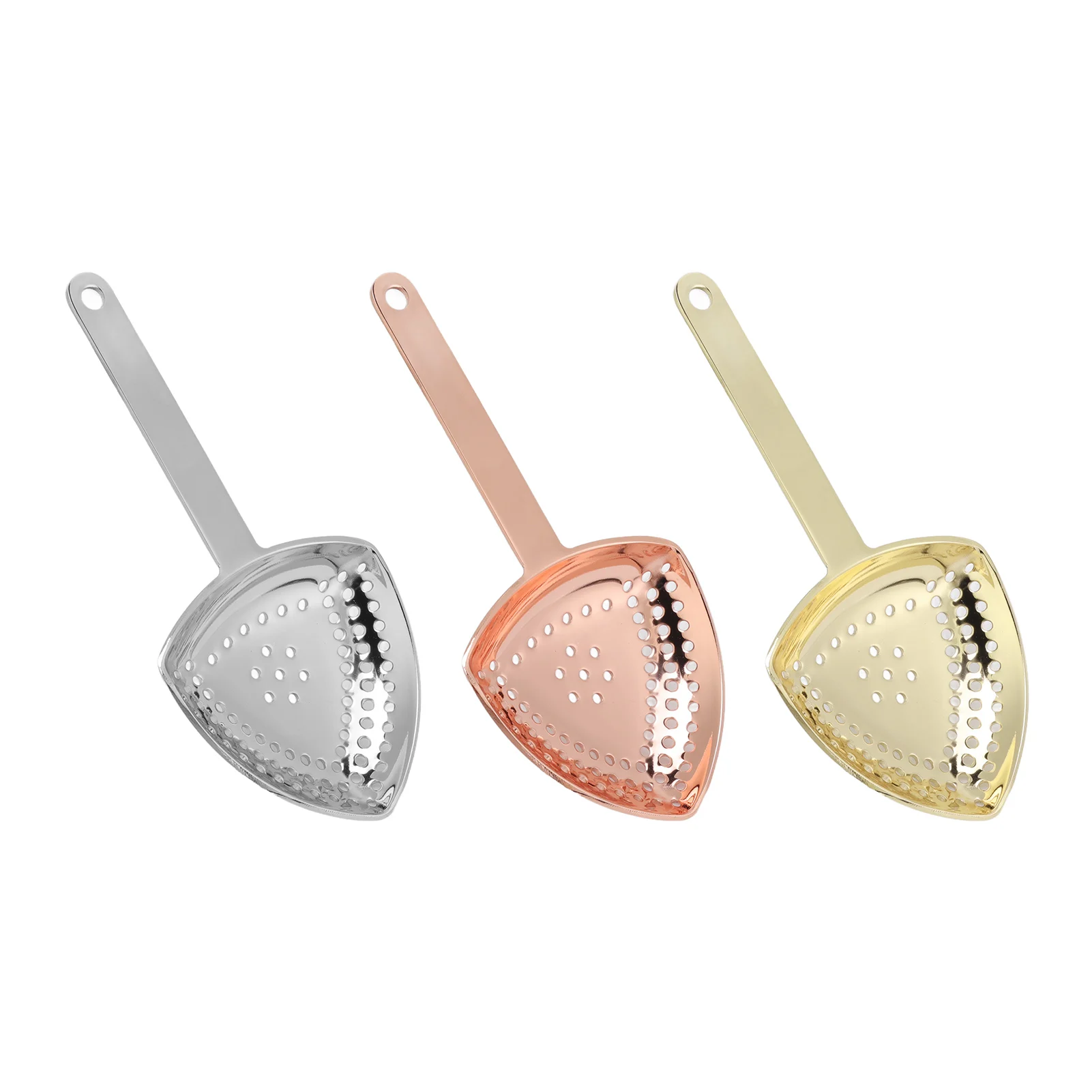 Bar Strainer Hand Stress Reduction Cocktail Strainer Triangular Decorative Stainless Steel For Kitchen Bar Home