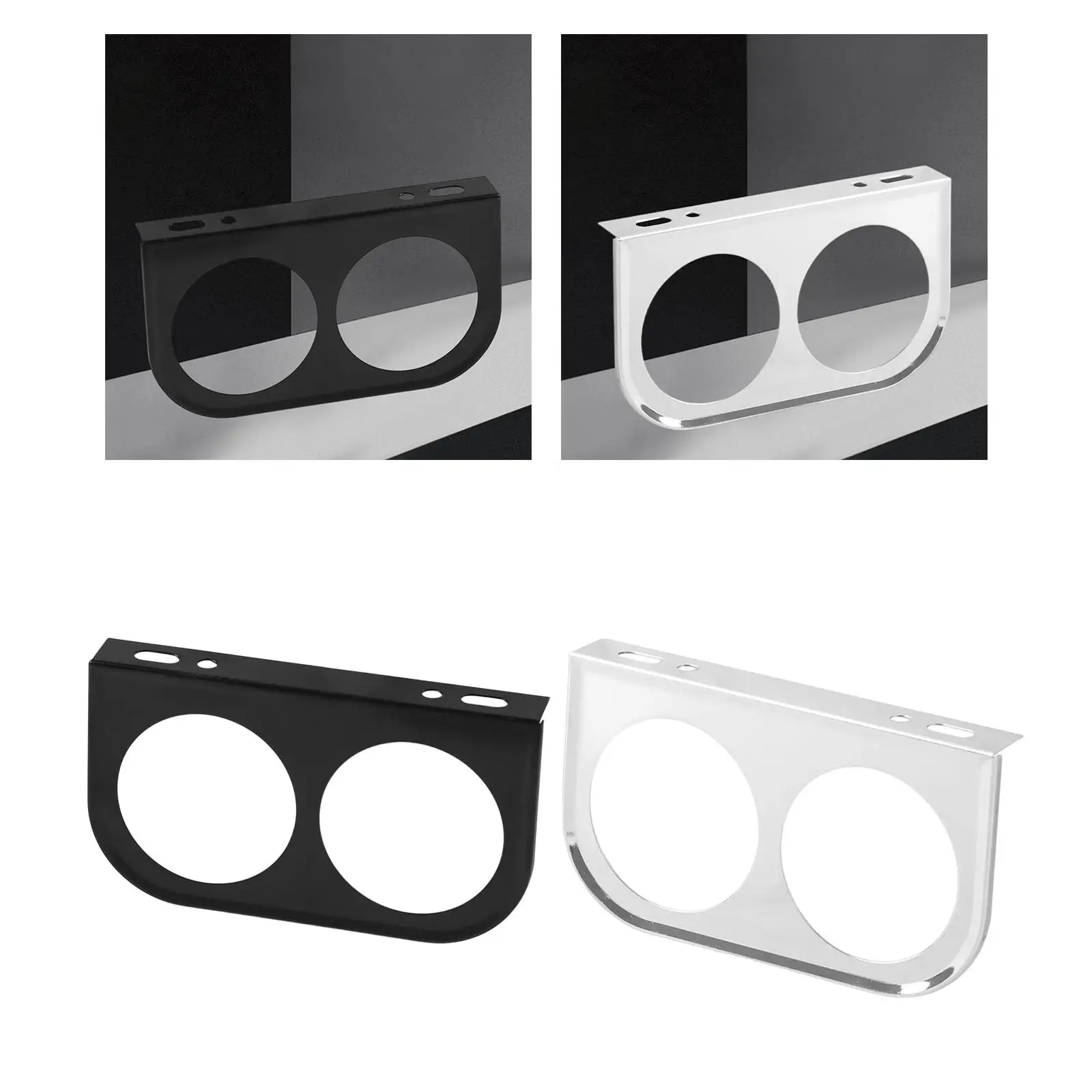 Universal Automobile Dual Gauge Panel Metal Dash Pod Bracket for 52mm Meter Car Instrument Upgrade
