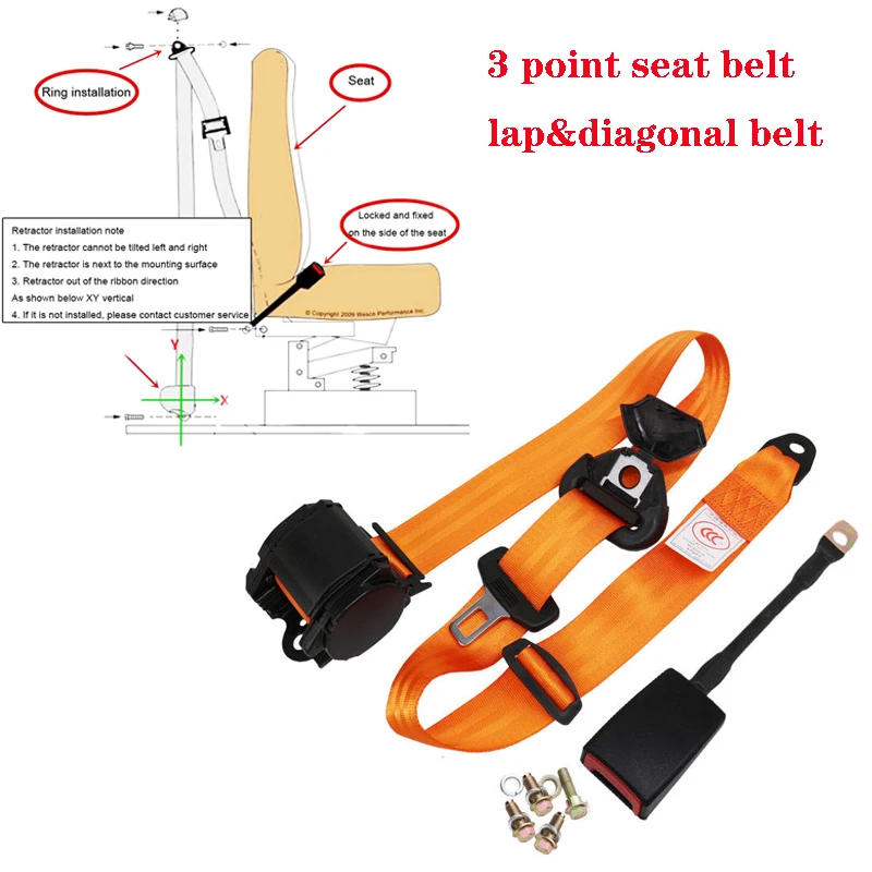 Ce-certificering Intrekbare Auto Veiligheidsgordel Doorgegeven Nood Vergrendeling 3 Point Autogordel Driver Veiligheidsgordel Au