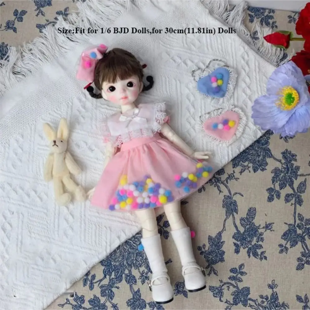 Handmake 人形エレガントなドレスかわいいファッションジーンズスカート服ミニ帽子バッグベレー帽 1/6 BJD 30 センチメートル人形