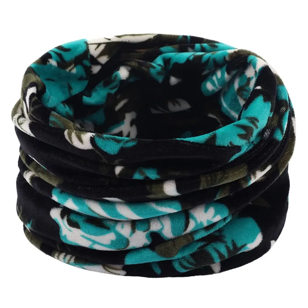 Unisex Windproof Soft Ring Scarves Thermal Loop Double Layer Fleece Neck Scarf Outdoor Sports Neck Warmer