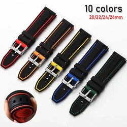 Silicone Strap 20mm 22mm 24mm 26mm Rubber Watch Band for Rolex for Seiko Bracelet Quick Release Waterproof Universal Wristband