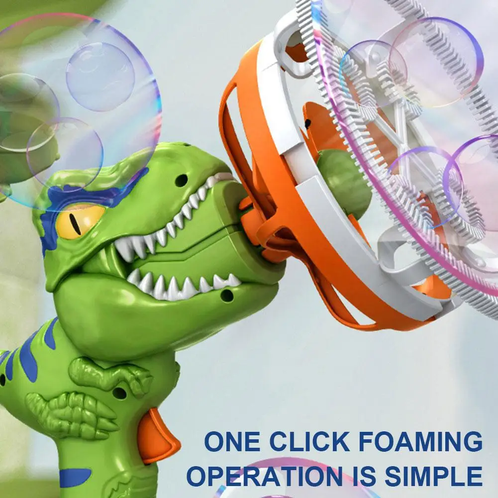 Electric Bubble Machine Dinosaur Soap Bubble Gun Automatic Blowing Bubble Guns Summer Outdoor Games Children Toys Birthday Gift