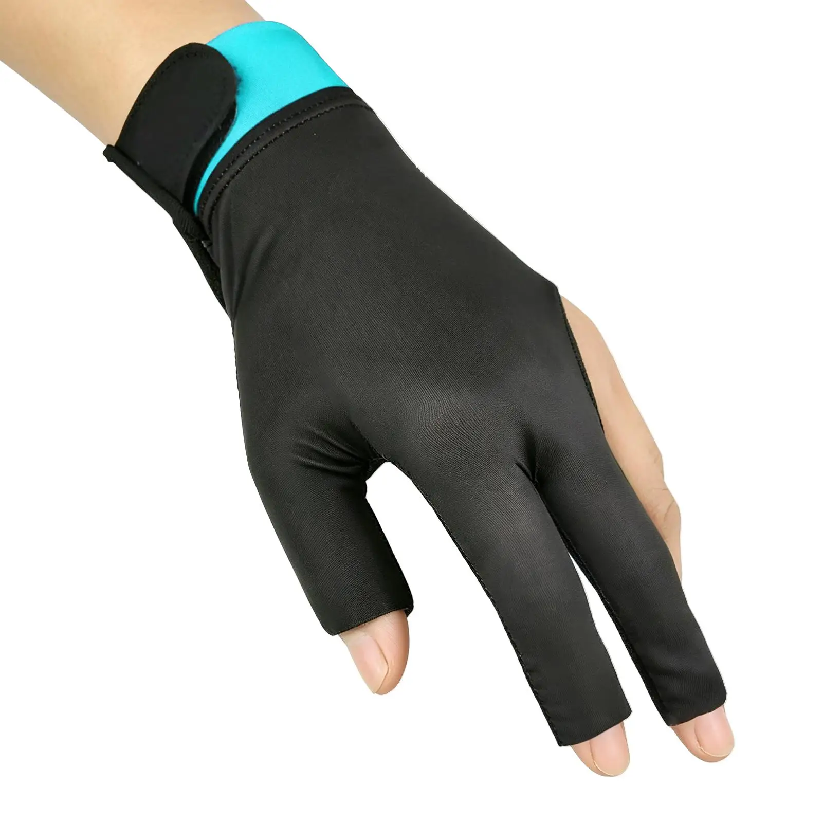 Pool Glove Left Hand 3-Finger Left Hand Quick-Dry Billiards Accessories Lightweight Pool Glove For Women For Adults Men Beginner