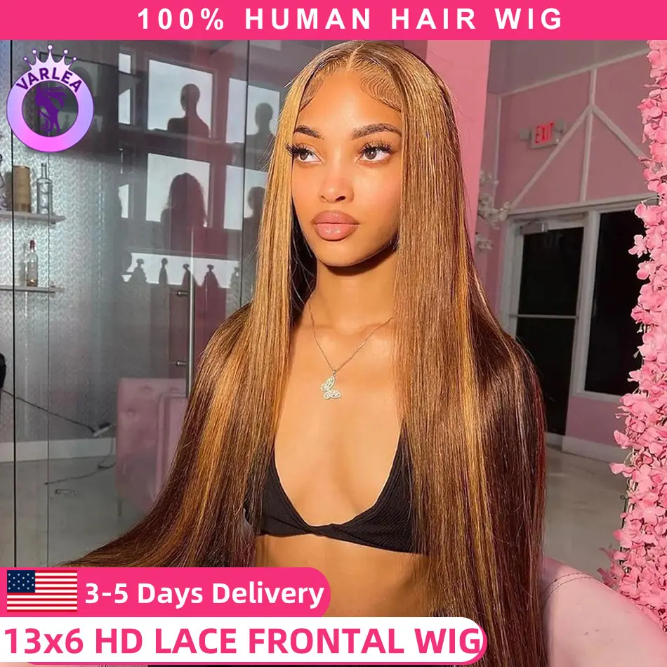 30 Inch 13x4 Highlight Ombre Lace Front Wig Human Hair Straight 13x6 Hd Lace Frontal Wig Pre Plucked Ombre Blonde Human Hair Wig