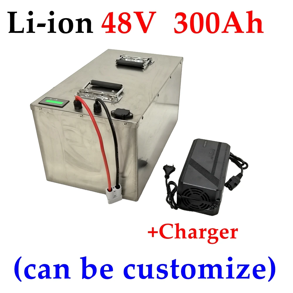 LH-lithium ion 48V 300AH li ion battery for 7000w scooter bike Solar energy storage golf carts inverter vehicle + 10A charger.