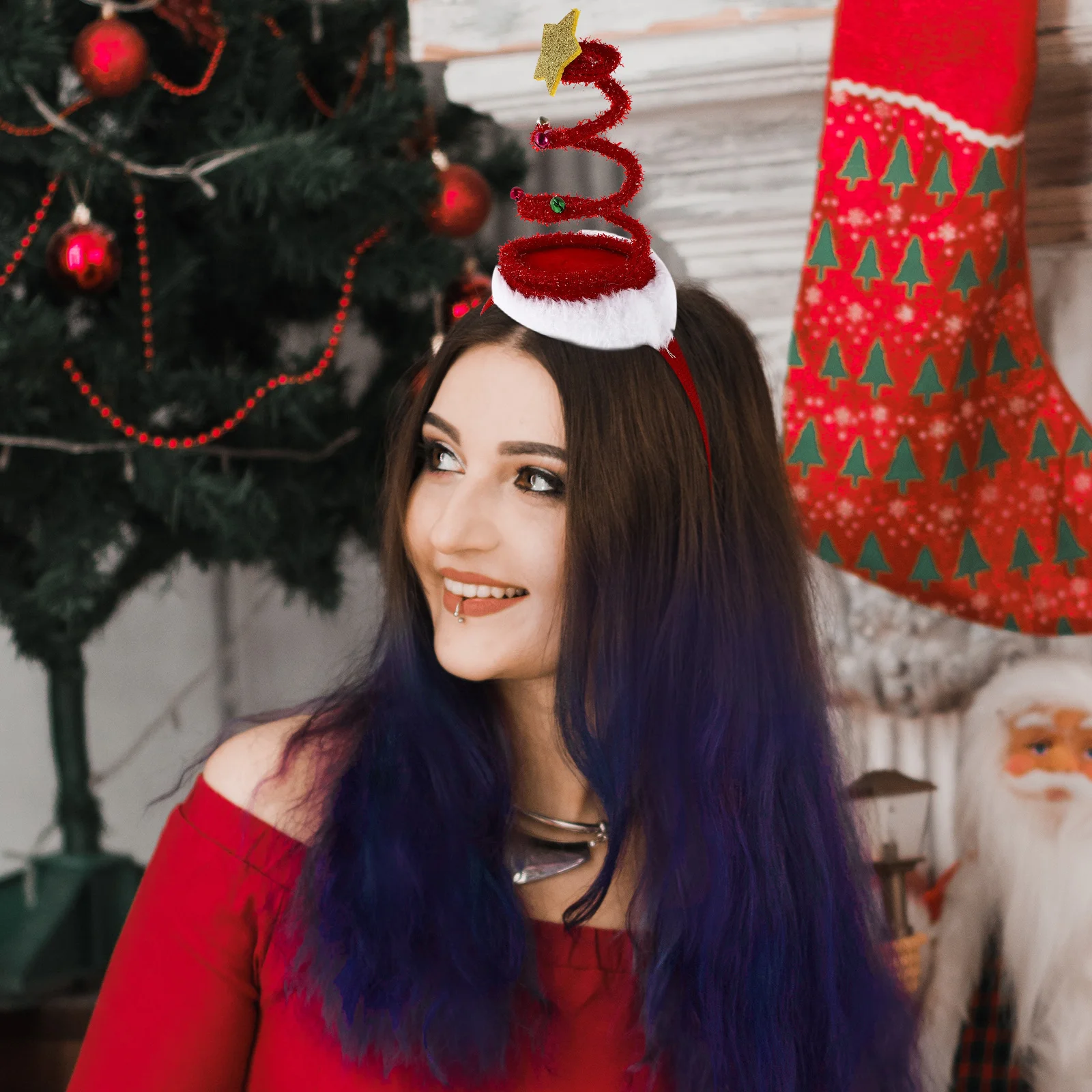 

2 шт. рождественские аксессуары для волос для шоу, декор для головы для рождественской вечеринки, обручи, повязки на голову для взрослых, головные уборы, выступления, мероприятия