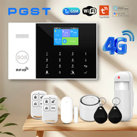 PGST 105 4G Wireless Home Alarms System,Wireless WiFi Home Security System with Door & Motion Sensor App control work with ALexa