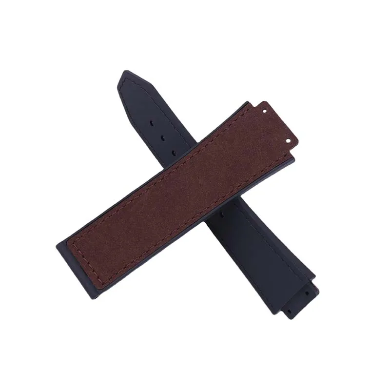 Accesorios para reloj, correa de reloj de cuero esmerilado compatible con Hublot Big Bang, pulsera deportiva de goma de 26x19mm