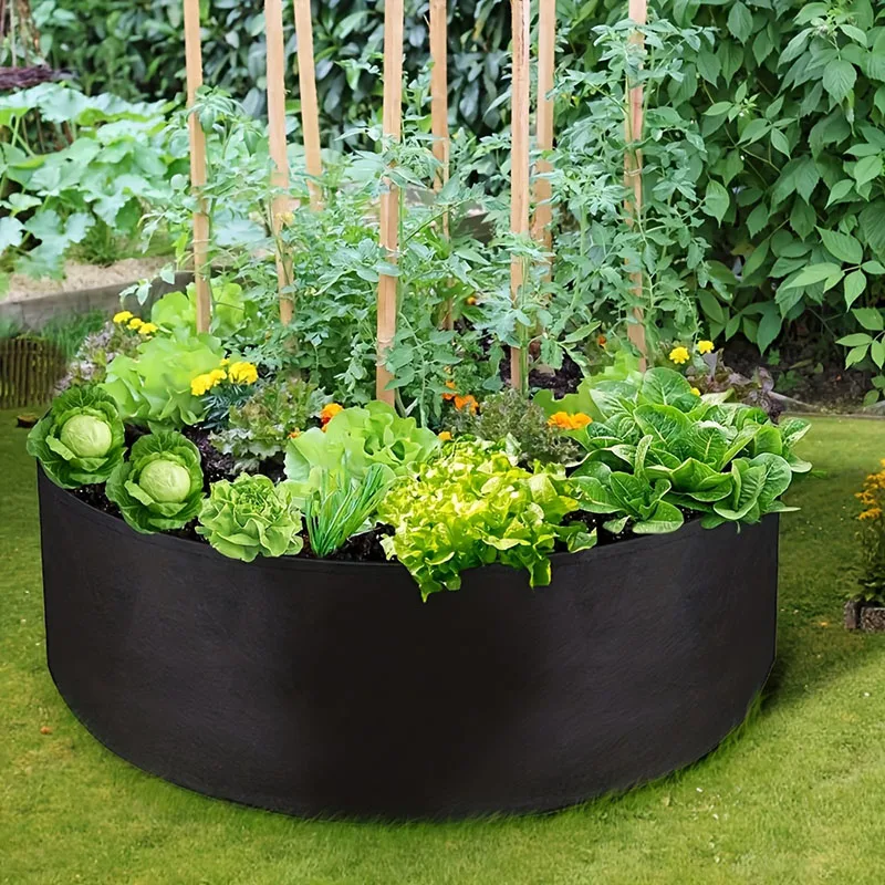 1pc Heavy Duty Fabric Raised Garden Bed Planter Breathable Durable Round Shape Planter Gardening Accessories