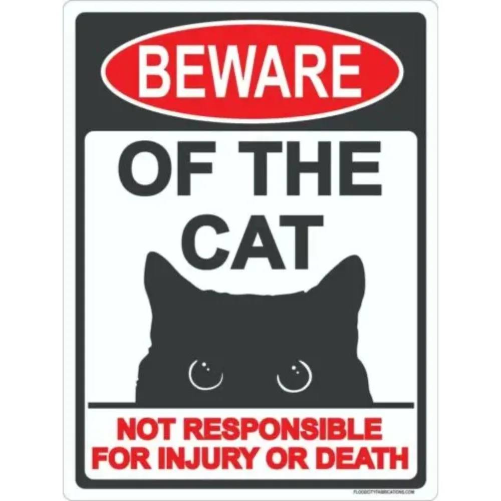 Vorsicht vor Katzen-Aluminium-Metallschild, langlebiges Warnschild für den Einsatz im Innen- und Außenbereich, fügt schrullige Berührung auf jeden Raum hinzu