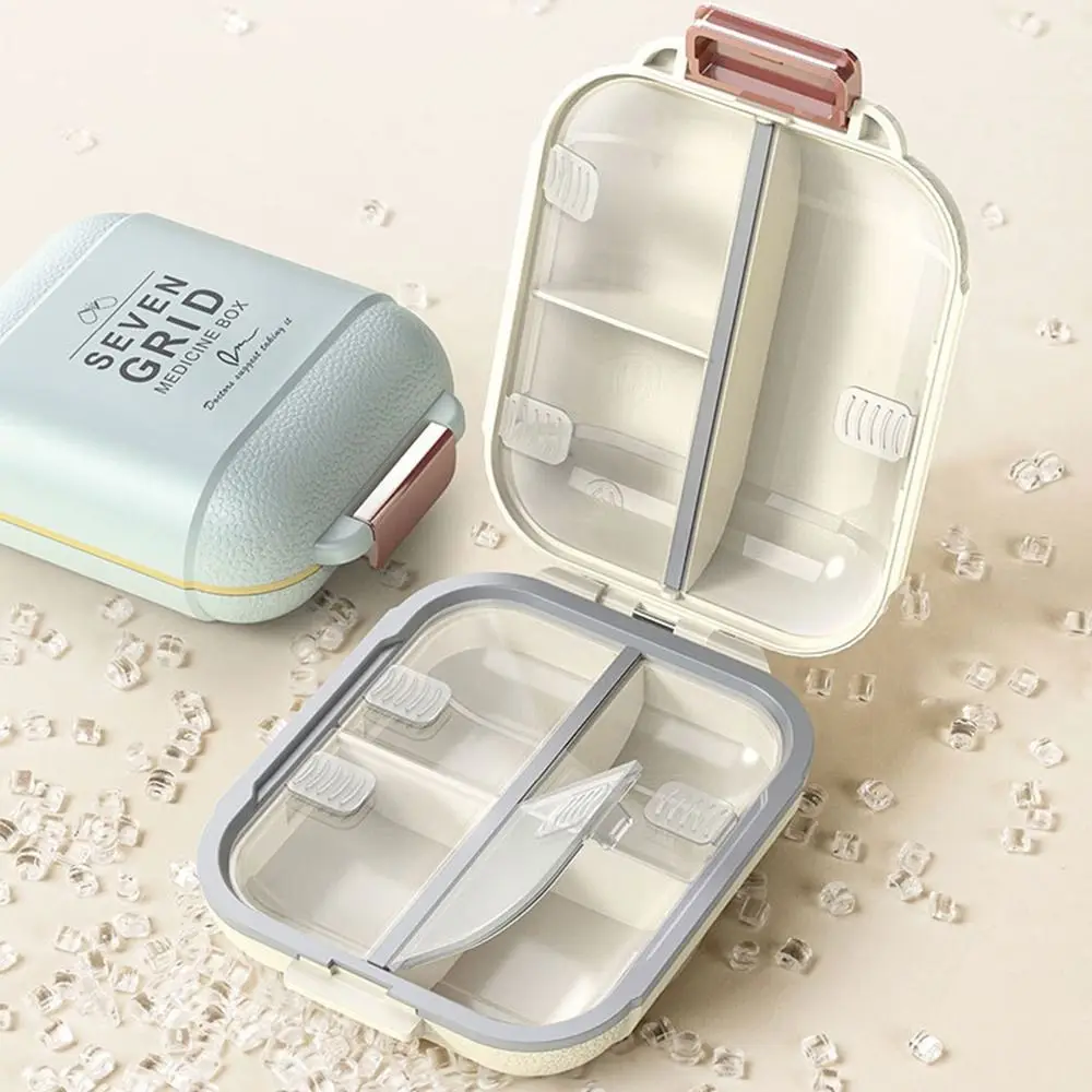 BPA-free Portable Small Pill Case Moisture-proof 7 Compartment Weekly Pill Box Flip Design Waterproof Travel Pill Organizer Home