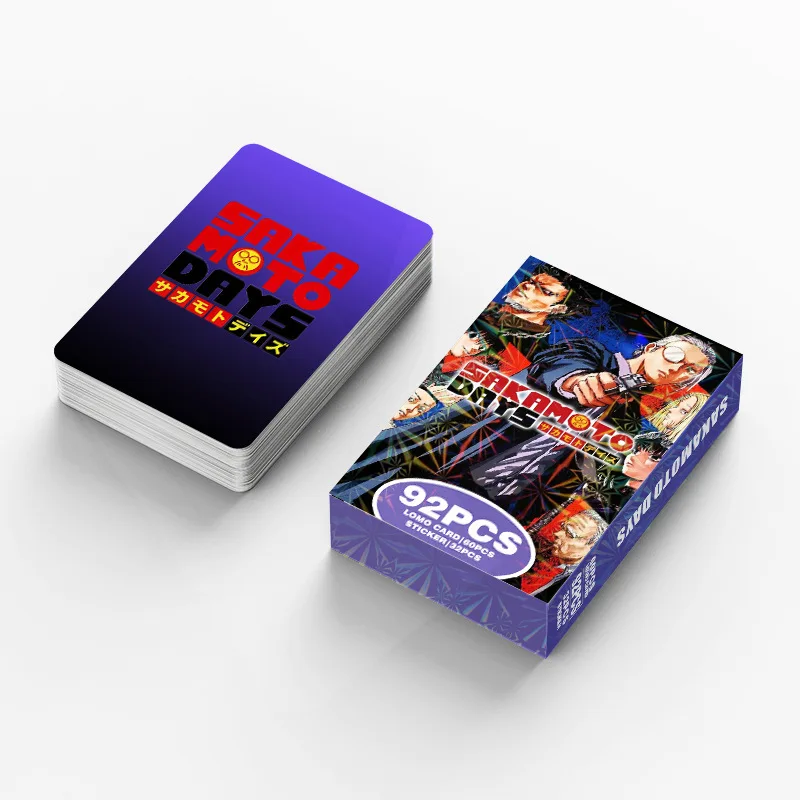 การ์ด SAKAMOTO DAYS 92 ชิ้น/ชุด การ์ดอนิเมะญี่ปุ่นแบบโลโม่ สติกเกอร์เกม พร้อมโปสการ์ด ข้อความ รูปภาพ ของขวัญ ของสะสมสำหรับแฟนคลับ ของเล่น