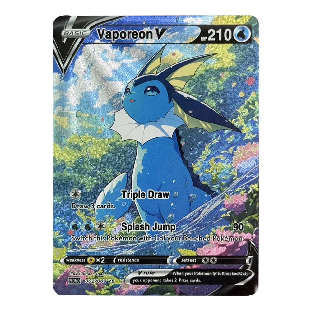 9 ชิ้น/เซ็ต DIY กระเป๋า Eevee V คอลเลกชันการ์ด Self made Umbreon Sylveon Vaporeon V Rapid PTCG อะนิเมะคอลเลกชันเกมการ์ดของขวัญ