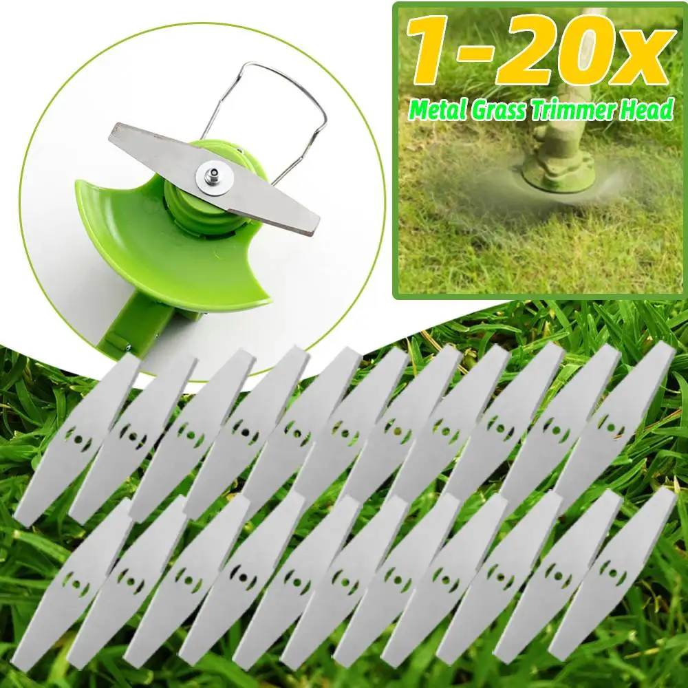 1-20X Metal Grass Trimmer Head Replacement Lawn Mower Blades Brushcutter Steel Grass Trimmer Head Blade Lawnmower Spare Parts