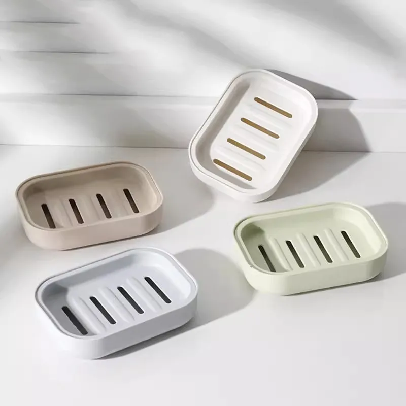 1/2/5pcs Portable Soap Dishes Double-layer Plastic Soap Box Household Bathroom Drain Soap Tray Bathroom Soap Box With Cover E2