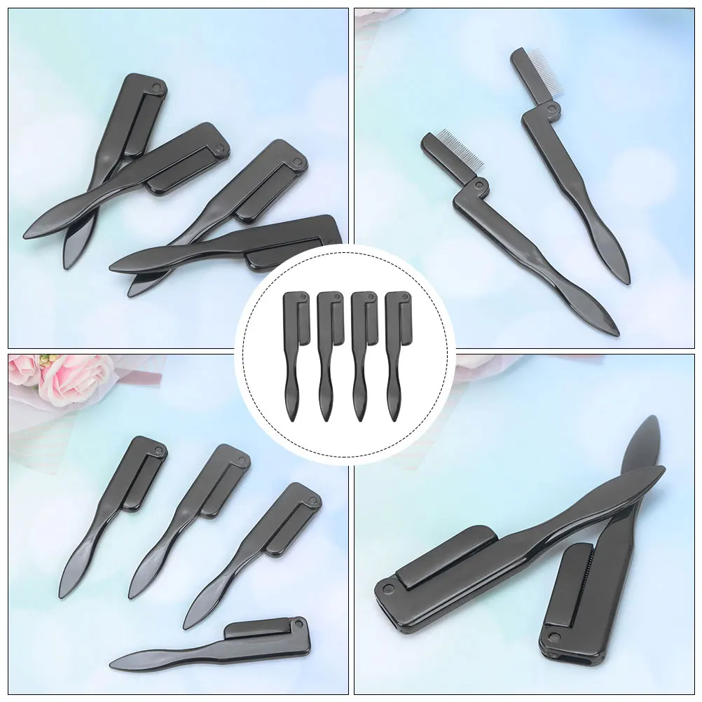 

4pcs Foldable Eyebrow Comb Lightweight Portable Makeup For Women Girls Brow Grooming Tool Eyelash Brush Travel Durable