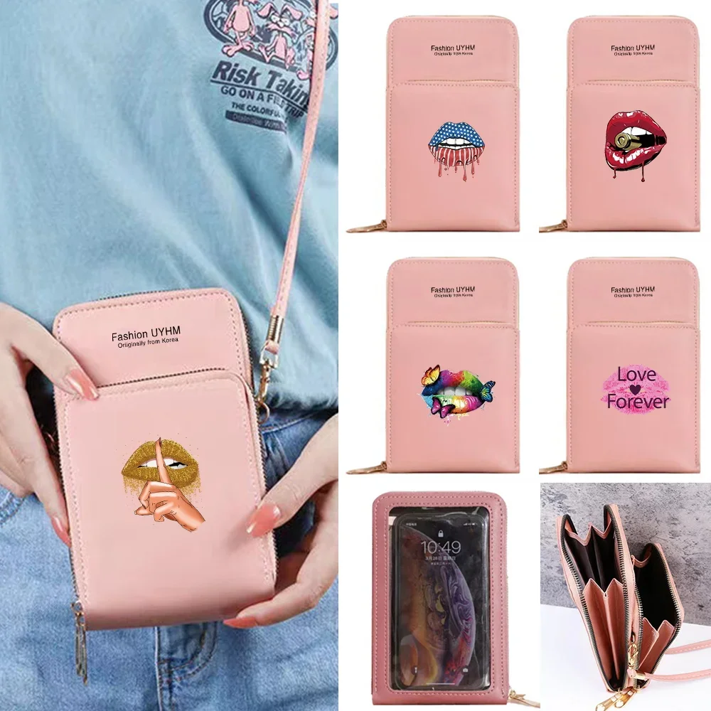 Shoulder Bags Touch Screen Phone Bags For Women Case Card Organizer Luxury Bag Cell Phone Purse Messenger Pouch Mouth Pattern