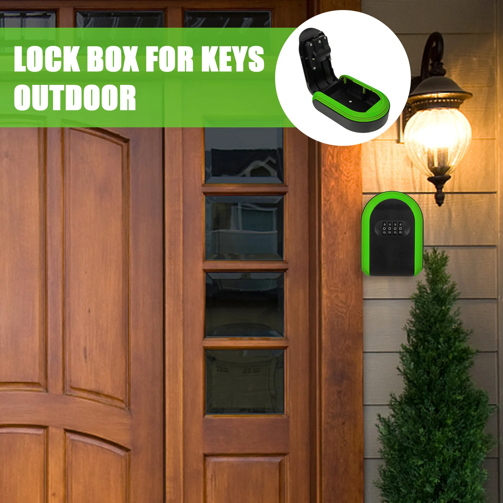 Resettable Combination Key Lock Box Wall Mount Plastic Security Box for Keys Outdoor Use Security Lock Boxes