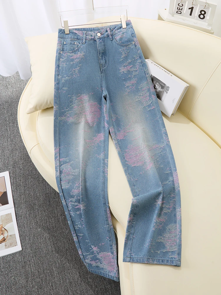 

Fashionable High Waist Straight Leg Skinny Jeans Women's Summer Thin New Loose Slim Wide Leg Pants Commute Style Korean Version