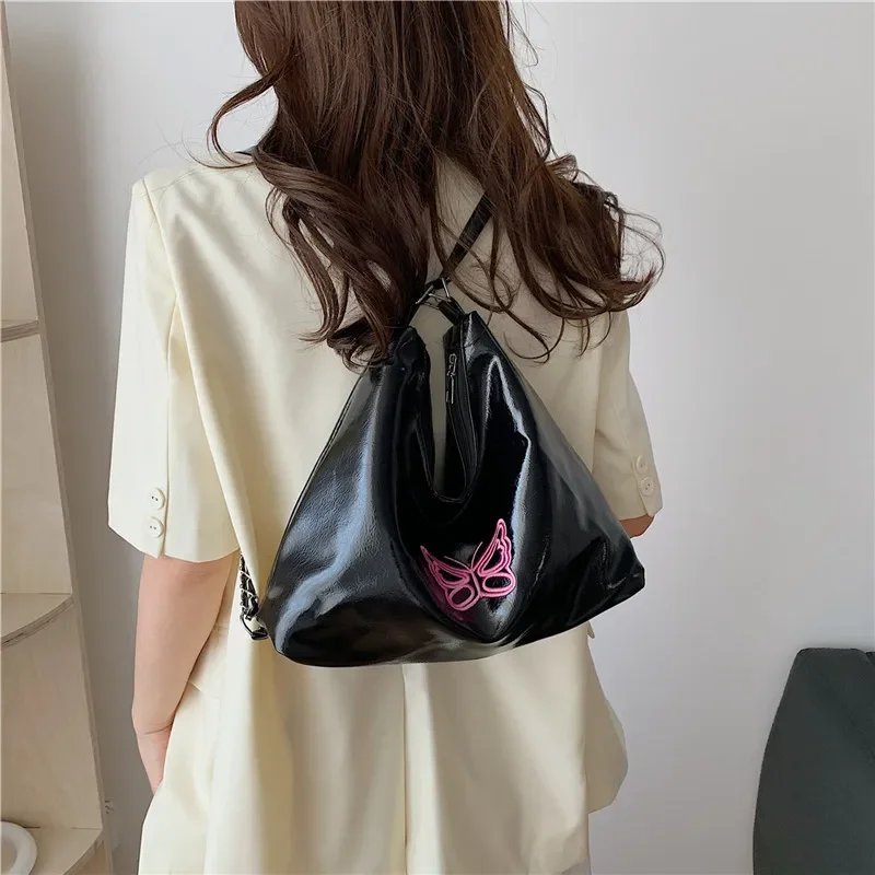 2024 Best-selling New Fashion Embroidery Butterfly Multi-purpose Single Shoulder Bucket Bag Casual Large Capacity Backpack Purse