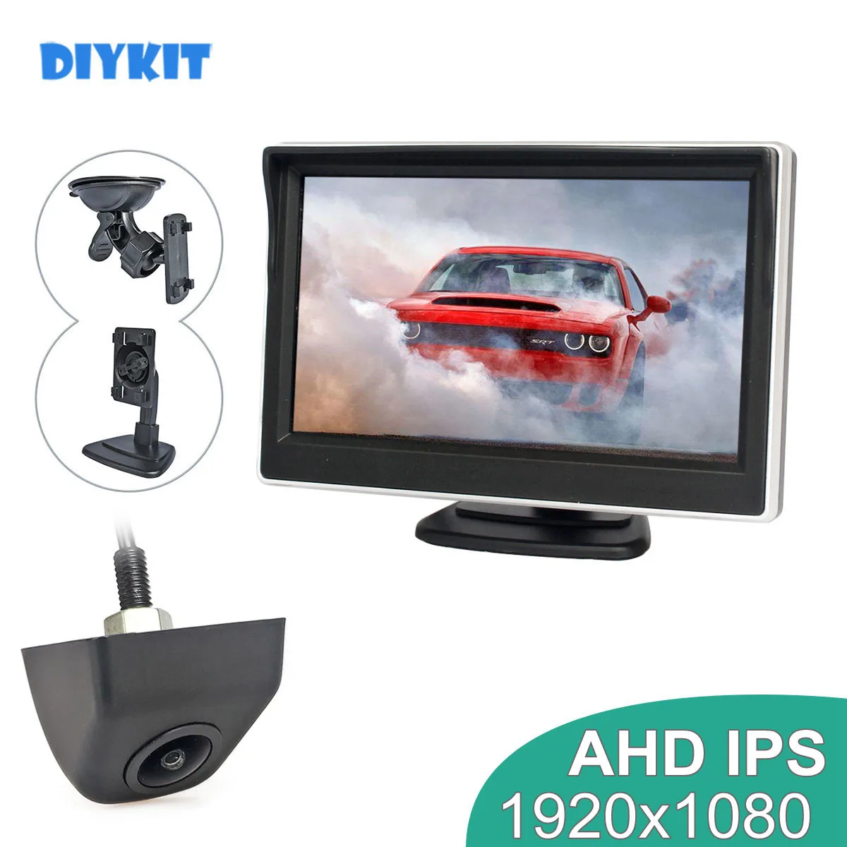 

DIYKIT 5inch IPS AHD Monitor 1920*1080 HD 170 Degree Starlight Night Vision Backup Camera Vehicle Reverse for Car SUV MPV RV