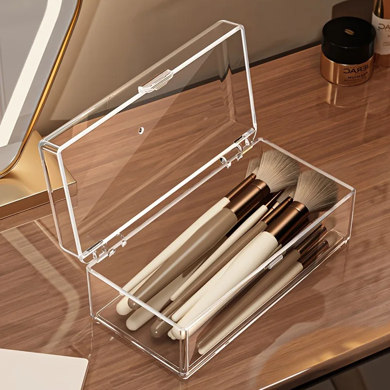 

Makeup Brush Holder Clear Acrylic Storage Box Hair Accessories Organizer Lipstick Cosmetic Storage Box Desk Jewelry Organizer