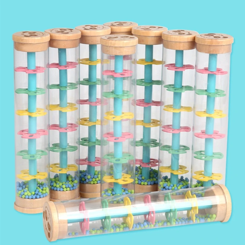 77HD Colourful Beads Down Tube Rain Musical Toy Raindrop Sound Beautiful Visual Experience