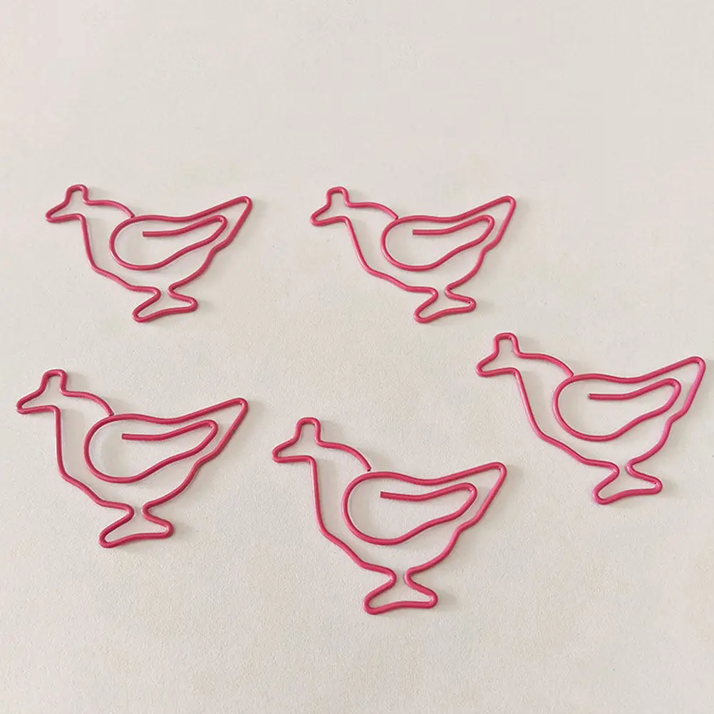 

50Pcs Mini Chicken Paper Clips Iron Bookmarks Decorative Animal Shaped Paperclips for Office Desk Study Journal Page Marking