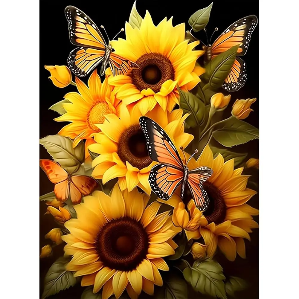 

Sunflower Diamond Painting Kits for Adults, 12x16 Inch DIY Paint by Numbers for Adults Beginner, DIY Full Drill Diamond Dots