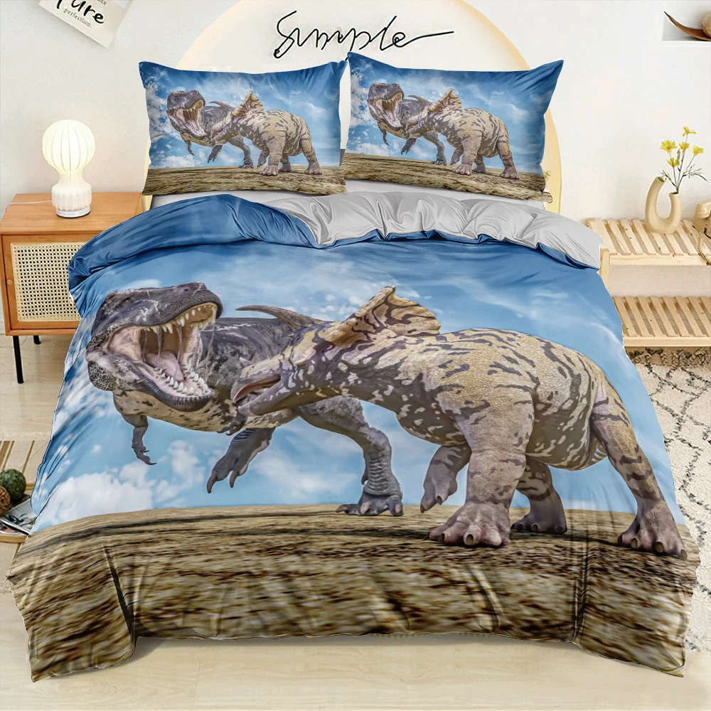 

3D Digital Couple Dinosaurs Bedding Duvet Jurassic World Bed Set Twin Queen King Size 200x200cm Comforter Covers Home Textile