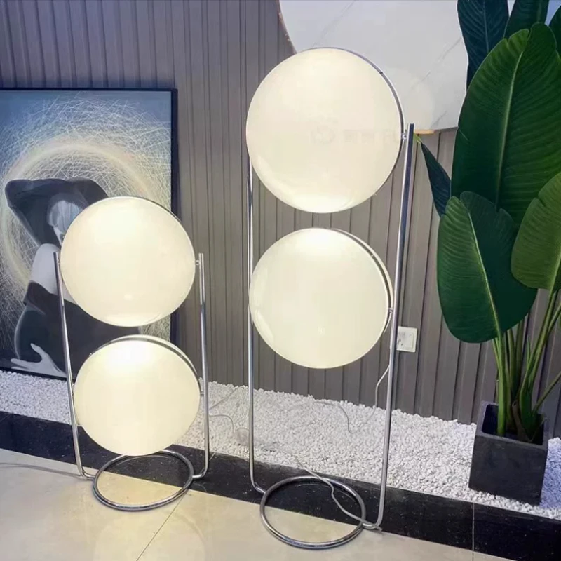 Nordic White Acrylic Balls Floor Lamps Bauhaus Designer Standing Lights Living Room Bedroom Study Led Lighting Lustre Decorative