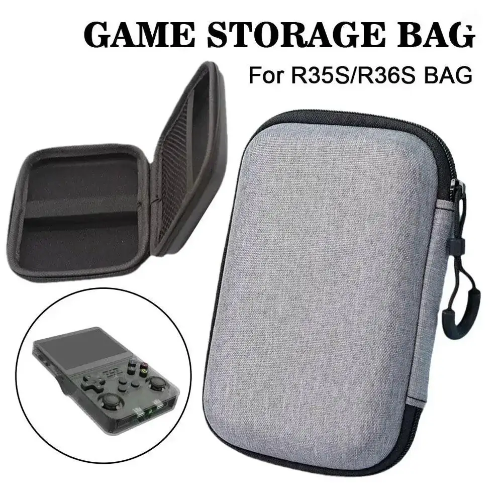Portable Game CaseRetro Game Console Case Storage Bag Protective Zipper Carry Bag EVA Hard Handbag for Mini Plus/ R36 T5X3