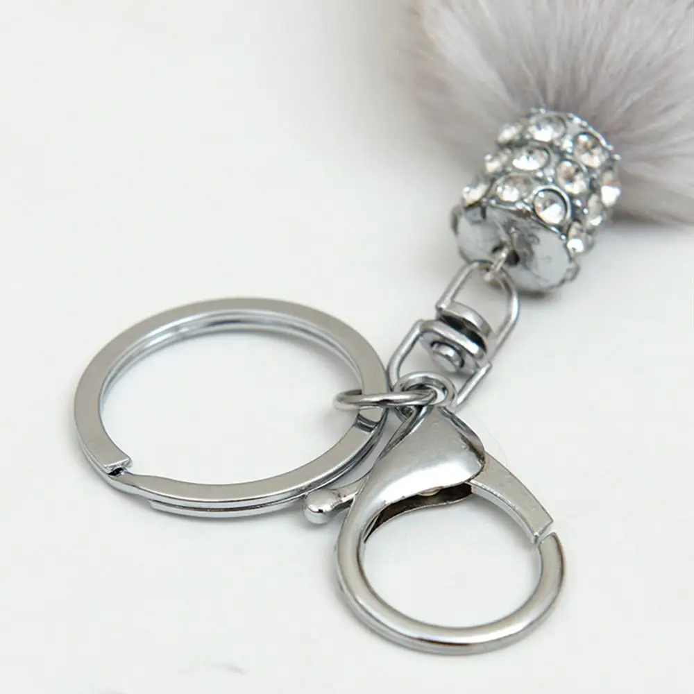 Fox Fur Fox Fur Tail Keychain Lobster Clasp Multicolor Fur Tail Key Ring Tail Shape Fluffy Texture Fluffy Bag Charm