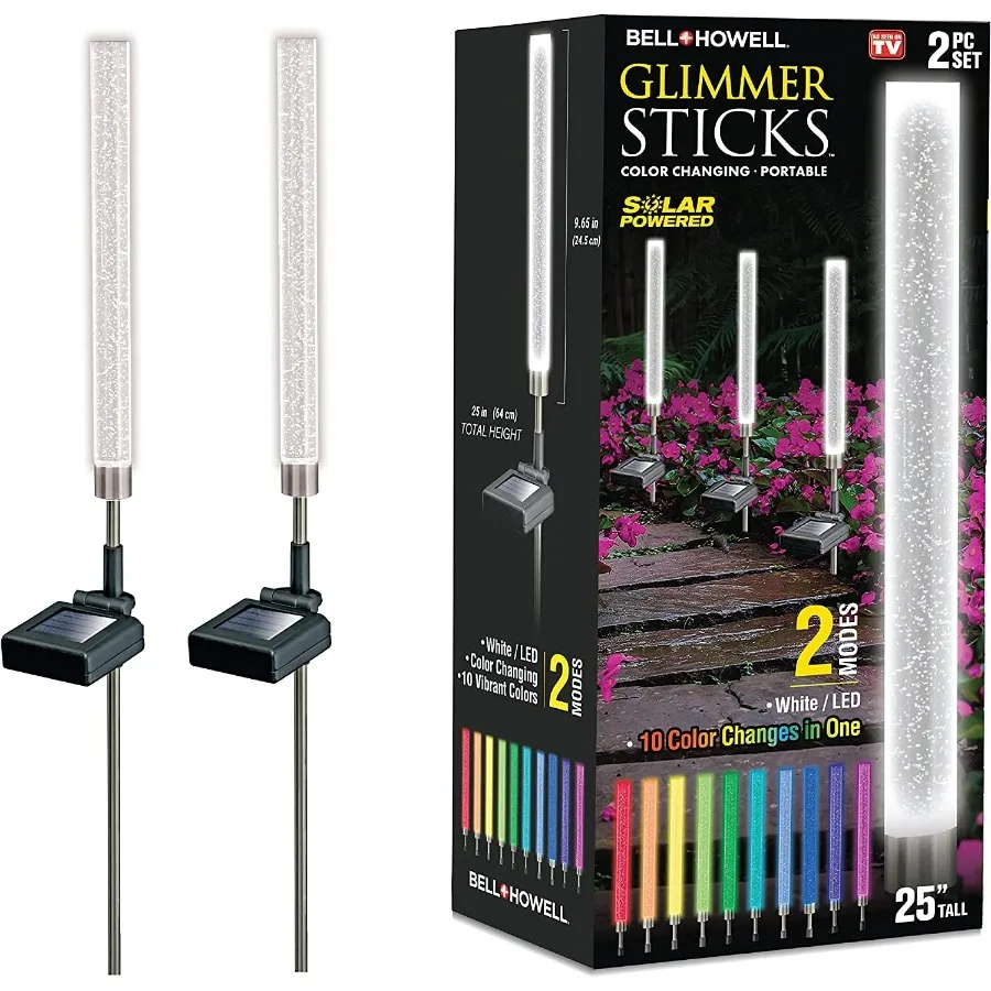 

Solar Outdoor Lights Solar Color Changing Lights Glimmer Stick 2 Pack