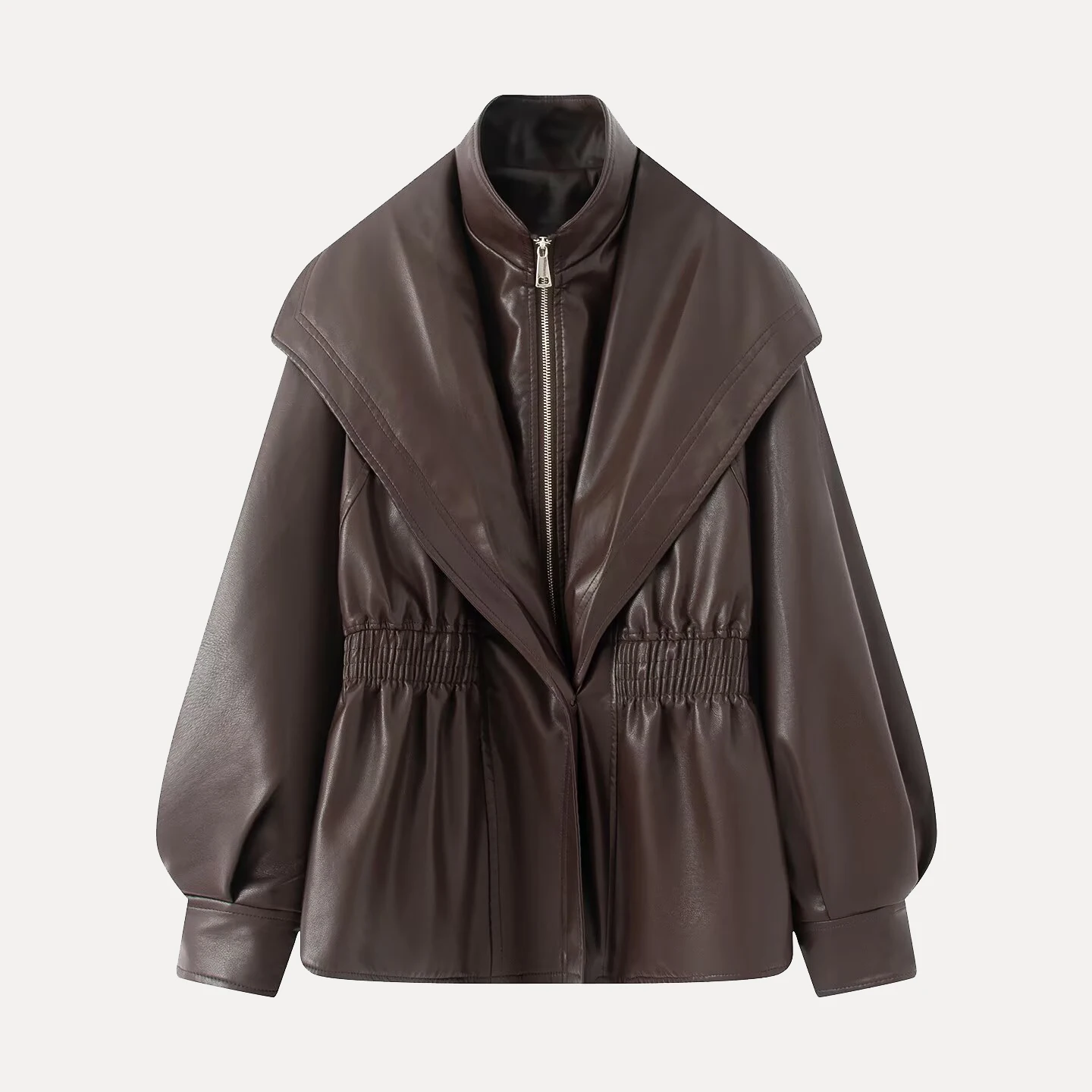 Damski komplet ze sztucznej skóry Waed, dwuczęściowy, jesień, nowy, elegancki, vintage, do pracy, luźny krój, długi rękaw.