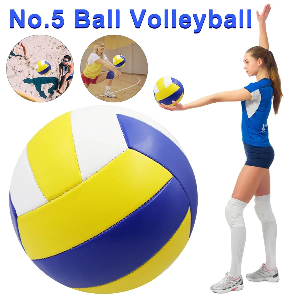 

Профессиональный волейбольный мяч № 5 из ПВХ для соревнований по волейболу для пляжа, комнатных спортивных тренировочных мячей, мягкие блестящие