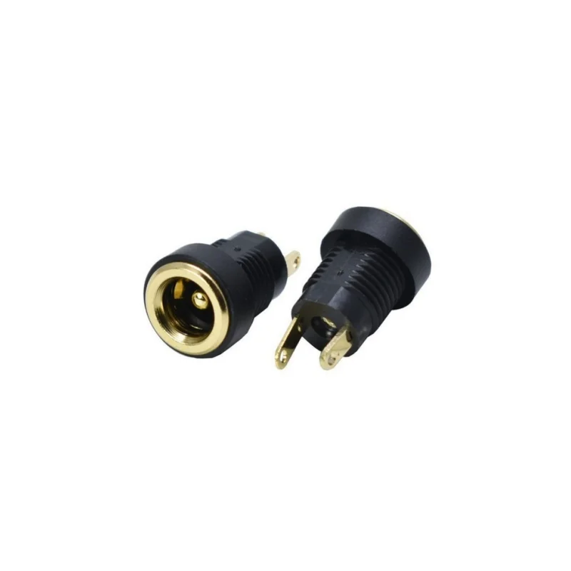 10pcs/lot Gold plated all copper DC-022B DC power socket female plug 5.5x2.1mm 5.5x2.5mm 3.5x1.3mm round hole